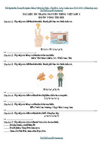 Đề luyện thi Trạng Nguyên Tiếng Việt cấp Tỉnh - Thi Hội - Lớp 3 năm học 2025–2026 (Kèm đáp án)